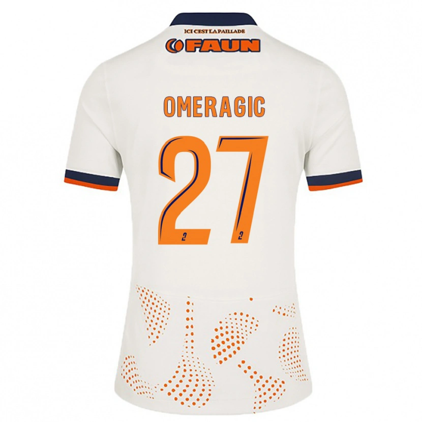 Danxen Hombre Camiseta Becir Omeragic #27 Blanco Naranja 2ª Equipación 2025/26 La Camisa