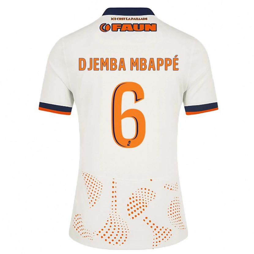 Danxen Hombre Camiseta Yvan Djemba Mbappé #6 Blanco Naranja 2ª Equipación 2025/26 La Camisa
