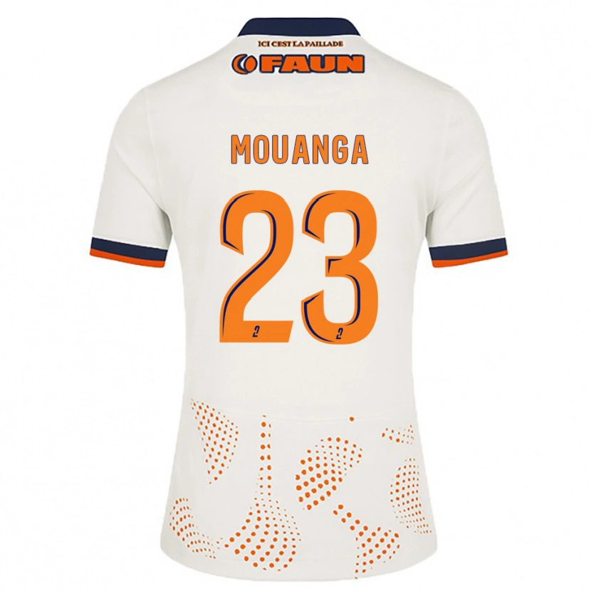 Danxen Hombre Camiseta Yaël Mouanga #23 Blanco Naranja 2ª Equipación 2025/26 La Camisa