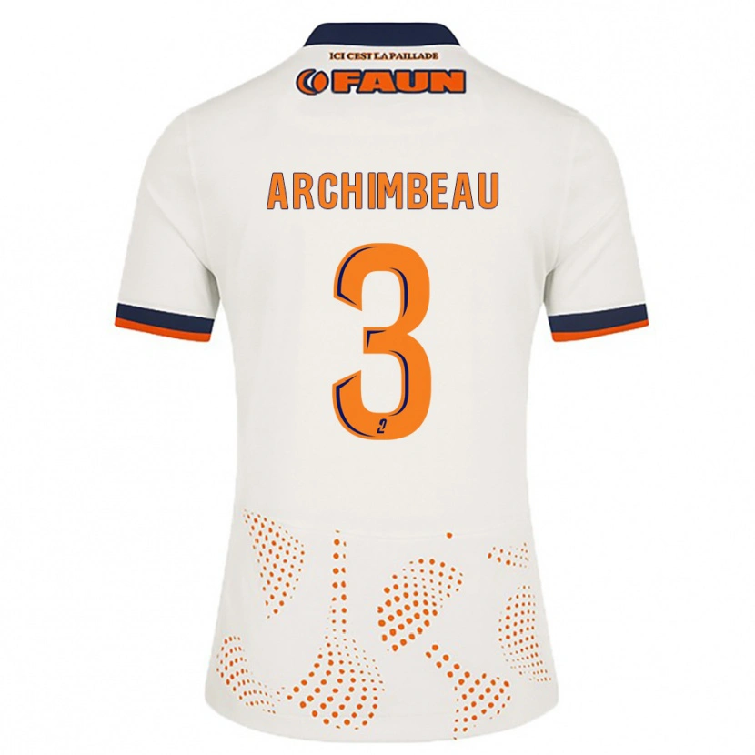 Danxen Hombre Camiseta Camille Archimbeau #3 Blanco Naranja 2ª Equipación 2025/26 La Camisa