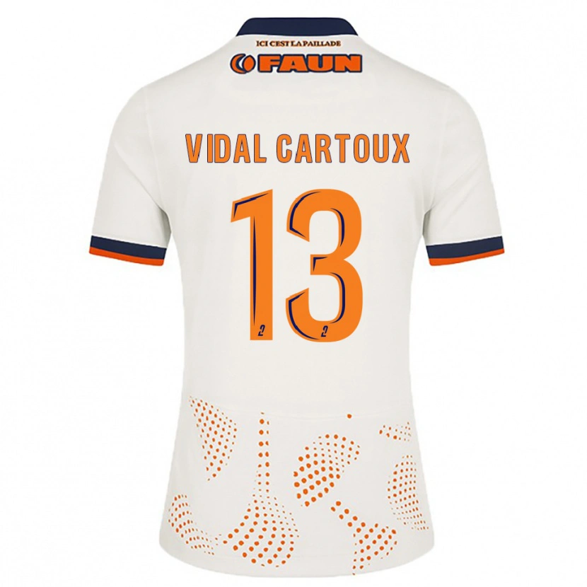 Danxen Hombre Camiseta Noah Vidal-Cartoux #13 Blanco Naranja 2ª Equipación 2025/26 La Camisa