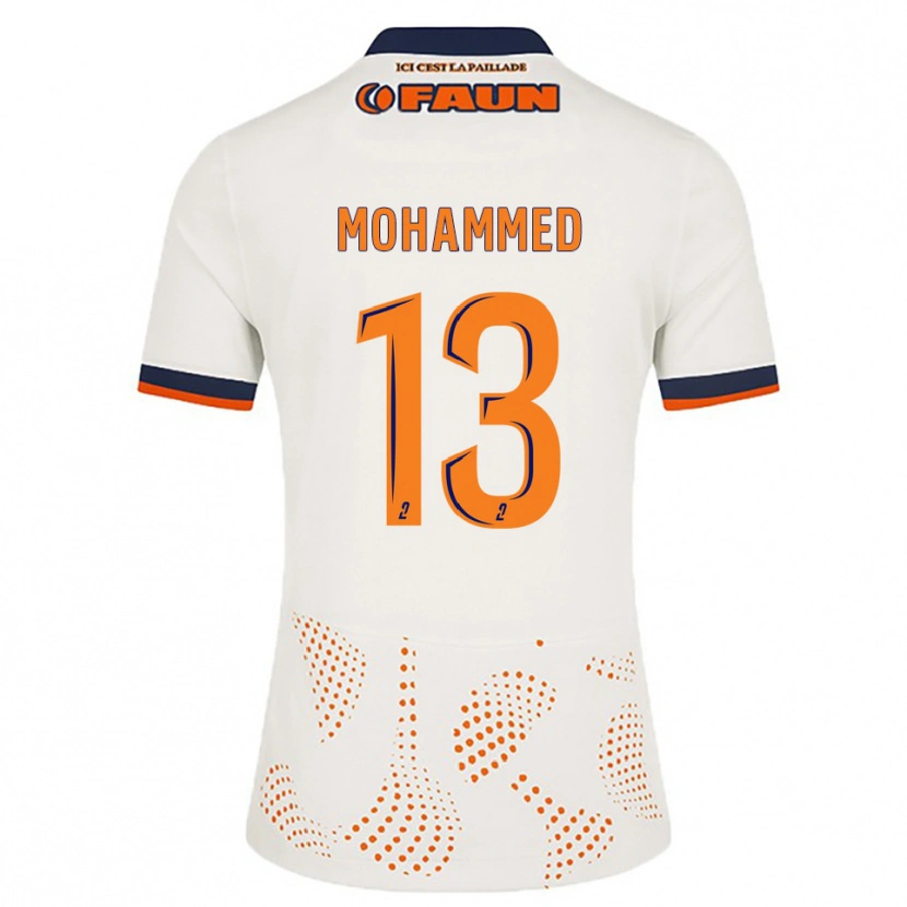 Danxen Hombre Camiseta Teymour Mohammed #13 Blanco Naranja 2ª Equipación 2025/26 La Camisa