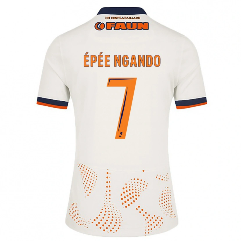 Danxen Hombre Camiseta Pierre Épée Ngando #7 Blanco Naranja 2ª Equipación 2025/26 La Camisa