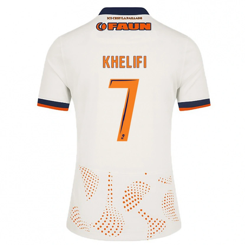 Danxen Hombre Camiseta Léa Khelifi #7 Blanco Naranja 2ª Equipación 2025/26 La Camisa