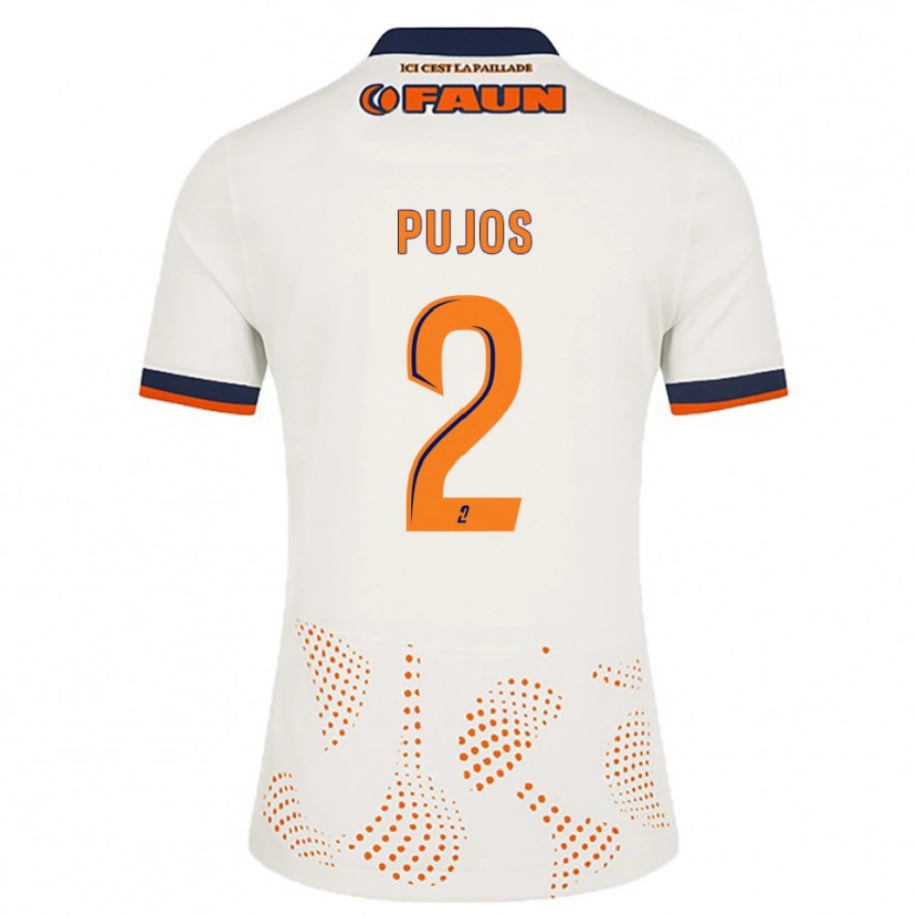 Danxen Hombre Camiseta Lenny Pujos #2 Blanco Naranja 2ª Equipación 2025/26 La Camisa
