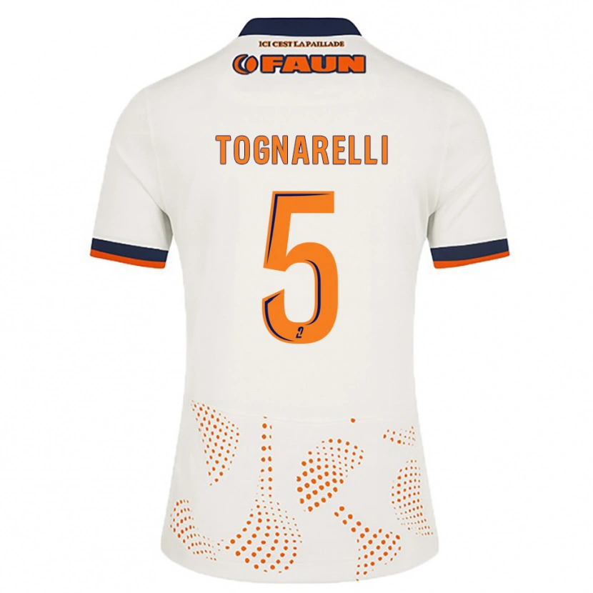 Danxen Hombre Camiseta Angelo Tognarelli #5 Blanco Naranja 2ª Equipación 2025/26 La Camisa