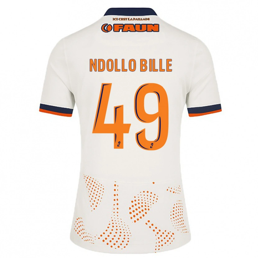 Danxen Hombre Camiseta Wilfried Ndollo Bille #49 Blanco Naranja 2ª Equipación 2025/26 La Camisa