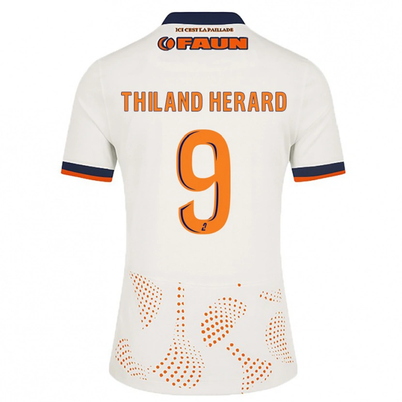 Danxen Hombre Camiseta Robin Thiland-Herard #9 Blanco Naranja 2ª Equipación 2025/26 La Camisa