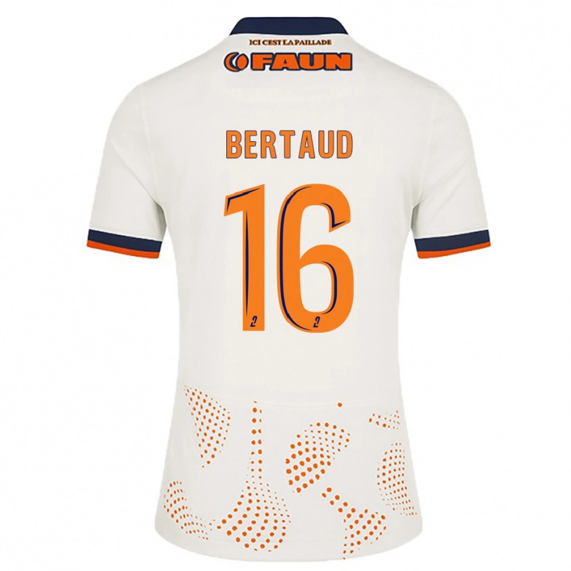 Danxen Hombre Camiseta Dimitry Bertaud #16 Blanco Naranja 2ª Equipación 2025/26 La Camisa