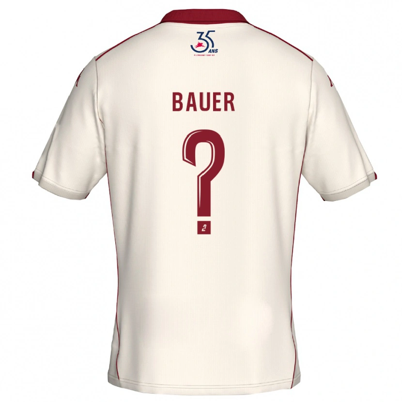 Danxen Hombre Camiseta Hugo Bauer #0 Blanco Borgoña 2ª Equipación 2025/26 La Camisa