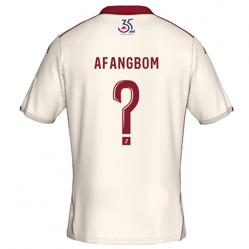 Danxen Hombre Camiseta Adelino Afangbom #0 Blanco Borgoña 2ª Equipación 2025/26 La Camisa