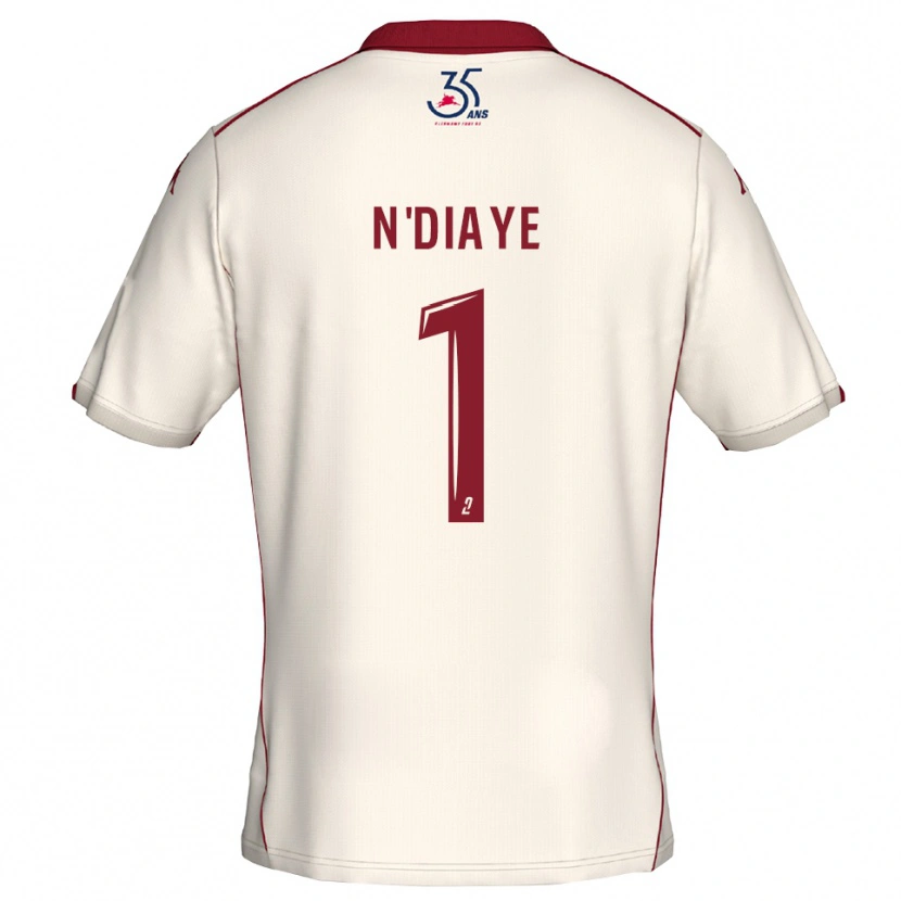 Danxen Hombre Camiseta Massamba N'diaye #1 Blanco Borgoña 2ª Equipación 2025/26 La Camisa