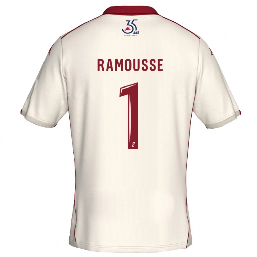 Danxen Hombre Camiseta Théo Ramousse #1 Blanco Borgoña 2ª Equipación 2025/26 La Camisa