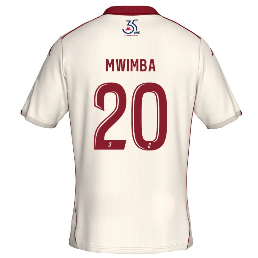 Danxen Hombre Camiseta Josué Mwimba Isala #20 Blanco Borgoña 2ª Equipación 2025/26 La Camisa