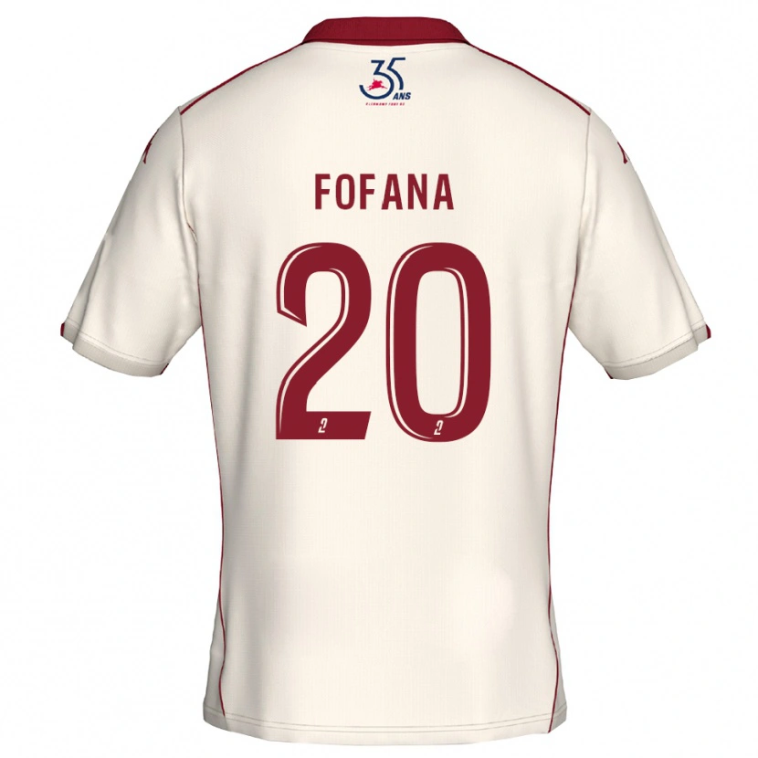 Danxen Hombre Camiseta Oumou Fofana #20 Blanco Borgoña 2ª Equipación 2025/26 La Camisa