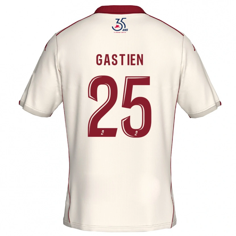 Danxen Hombre Camiseta Johan Gastien #25 Blanco Borgoña 2ª Equipación 2025/26 La Camisa