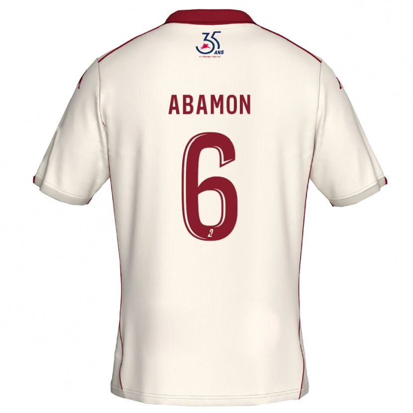 Danxen Hombre Camiseta Noélie Abamon #6 Blanco Borgoña 2ª Equipación 2025/26 La Camisa