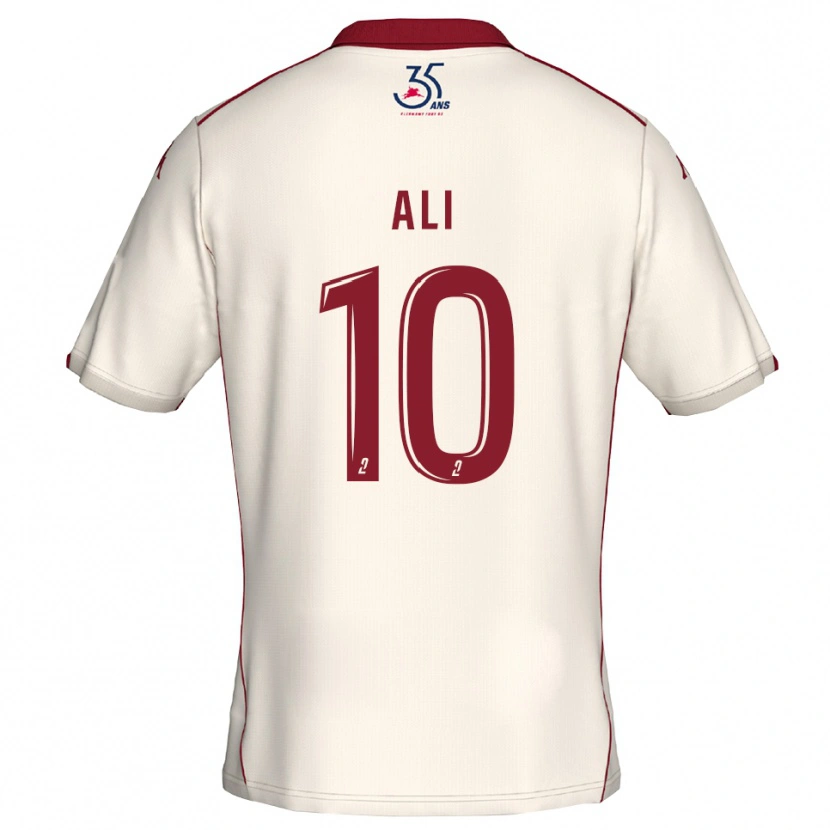 Danxen Hombre Camiseta Ihlane Ali #10 Blanco Borgoña 2ª Equipación 2025/26 La Camisa