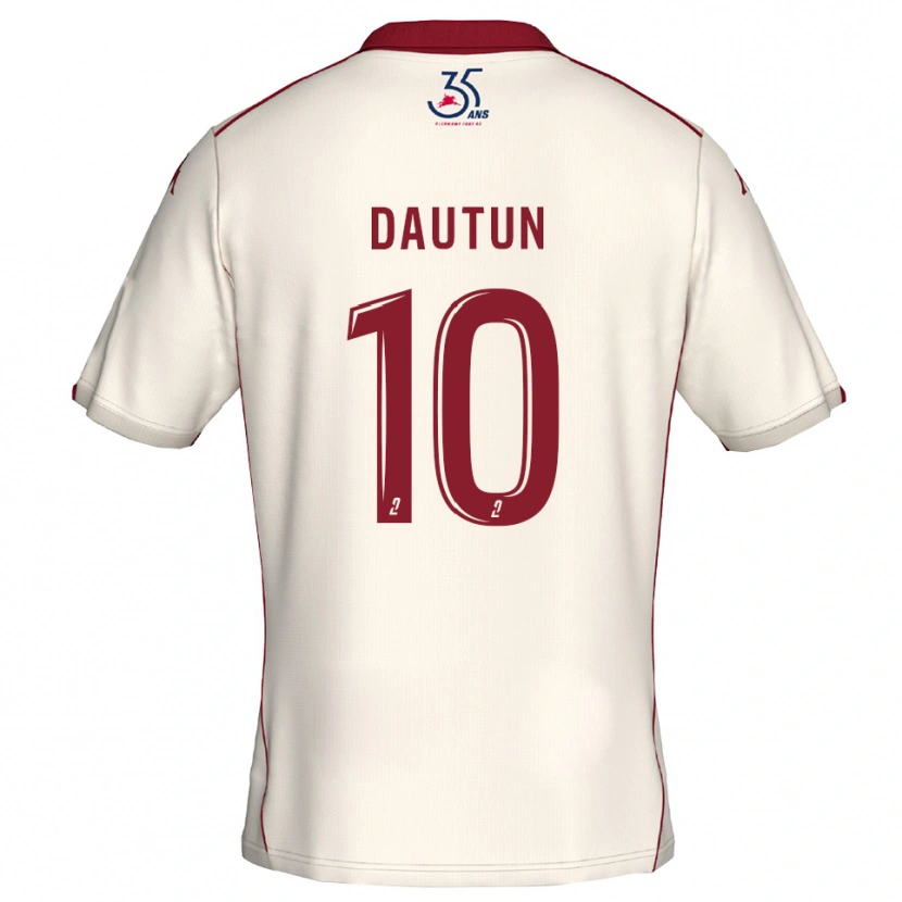 Danxen Hombre Camiseta Margaux Dautun #10 Blanco Borgoña 2ª Equipación 2025/26 La Camisa