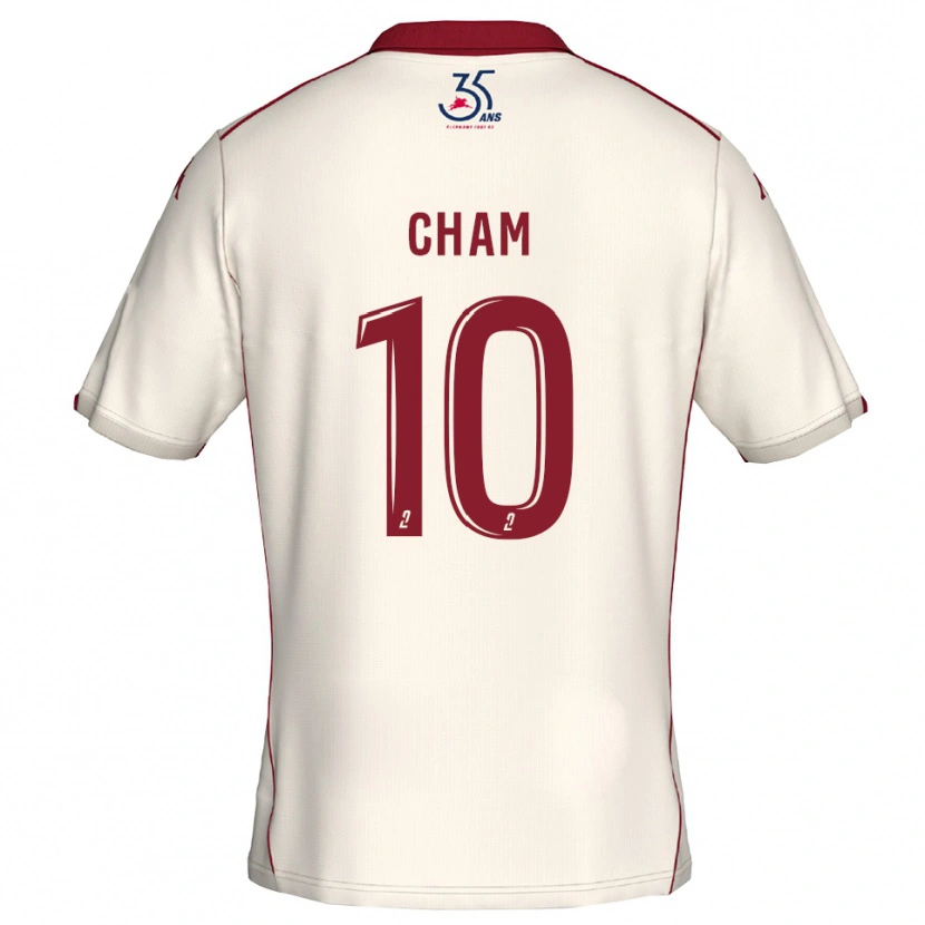 Danxen Hombre Camiseta Muhammed Cham #10 Blanco Borgoña 2ª Equipación 2025/26 La Camisa