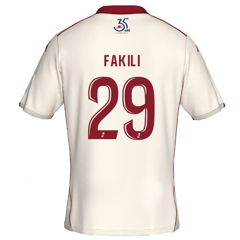 Danxen Hombre Camiseta Ilhan Fakili #29 Blanco Borgoña 2ª Equipación 2025/26 La Camisa