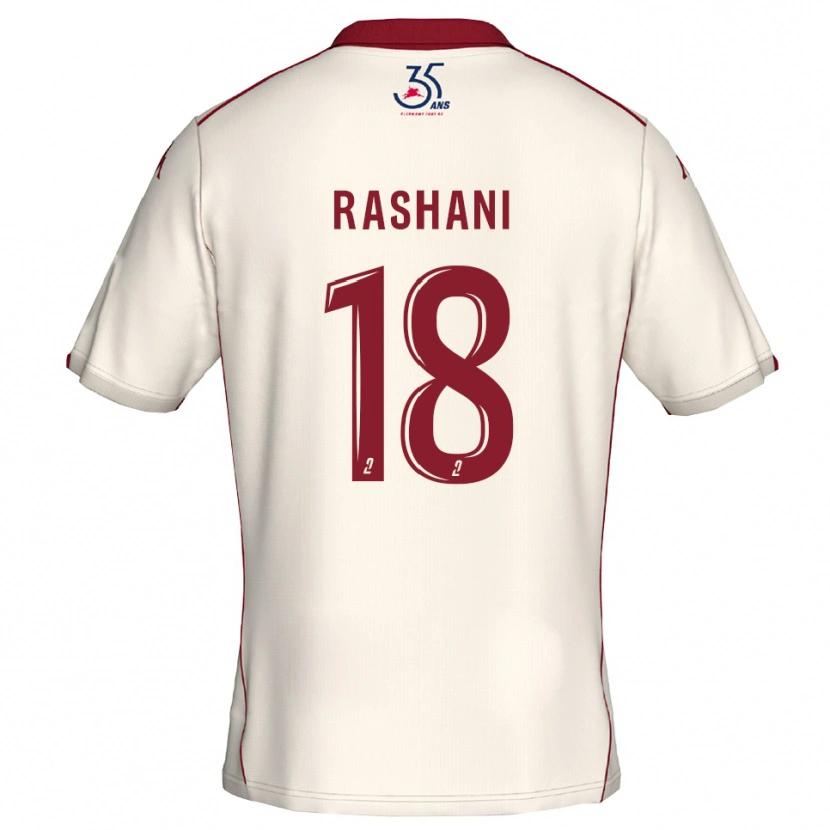 Danxen Hombre Camiseta Elbasan Rashani #18 Blanco Borgoña 2ª Equipación 2025/26 La Camisa