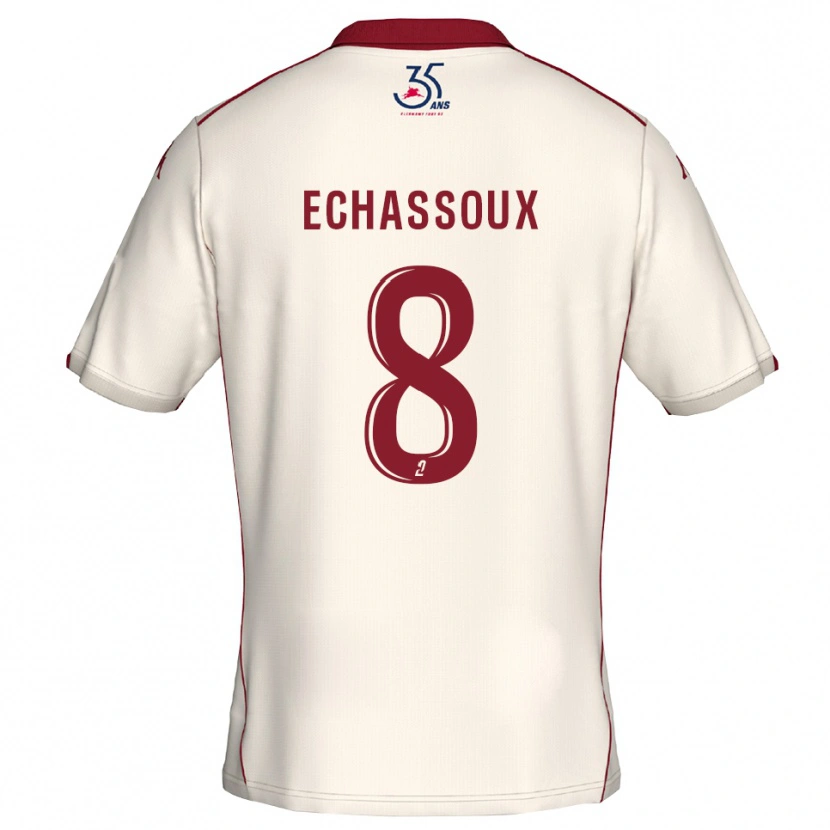 Danxen Hombre Camiseta Augustin Echassoux #8 Blanco Borgoña 2ª Equipación 2025/26 La Camisa