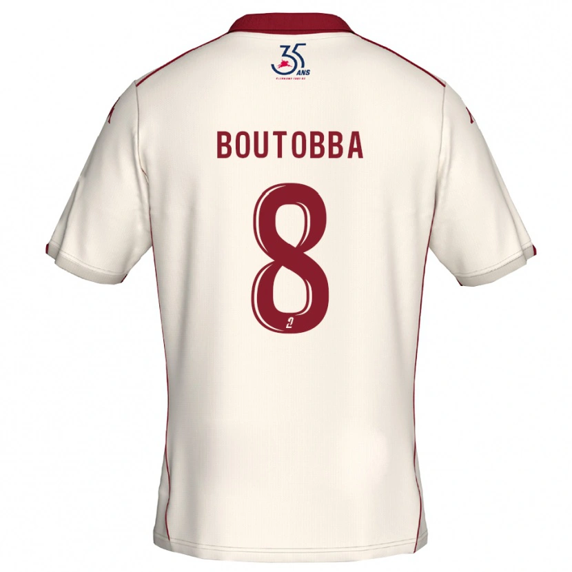 Danxen Hombre Camiseta Bilal Boutobba #8 Blanco Borgoña 2ª Equipación 2025/26 La Camisa