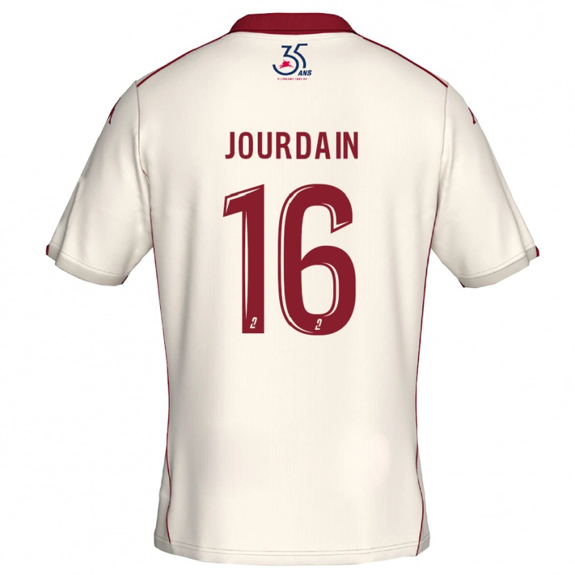 Danxen Hombre Camiseta Théo Jourdain #16 Blanco Borgoña 2ª Equipación 2025/26 La Camisa