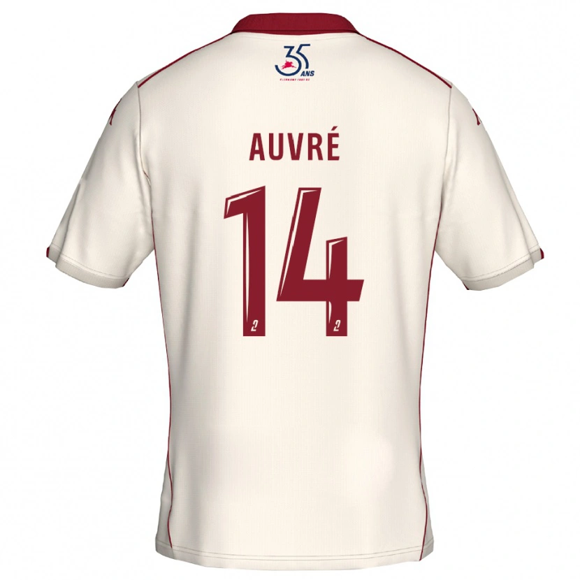 Danxen Hombre Camiseta Tom Auvré #14 Blanco Borgoña 2ª Equipación 2025/26 La Camisa