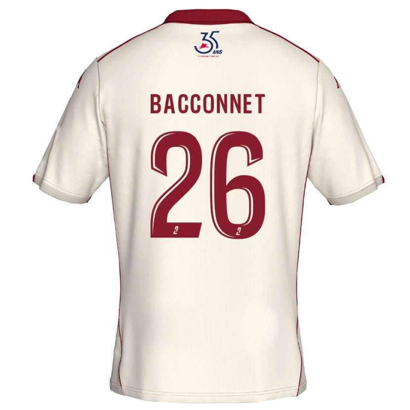 Danxen Hombre Camiseta Marylou Bacconnet #26 Blanco Borgoña 2ª Equipación 2025/26 La Camisa