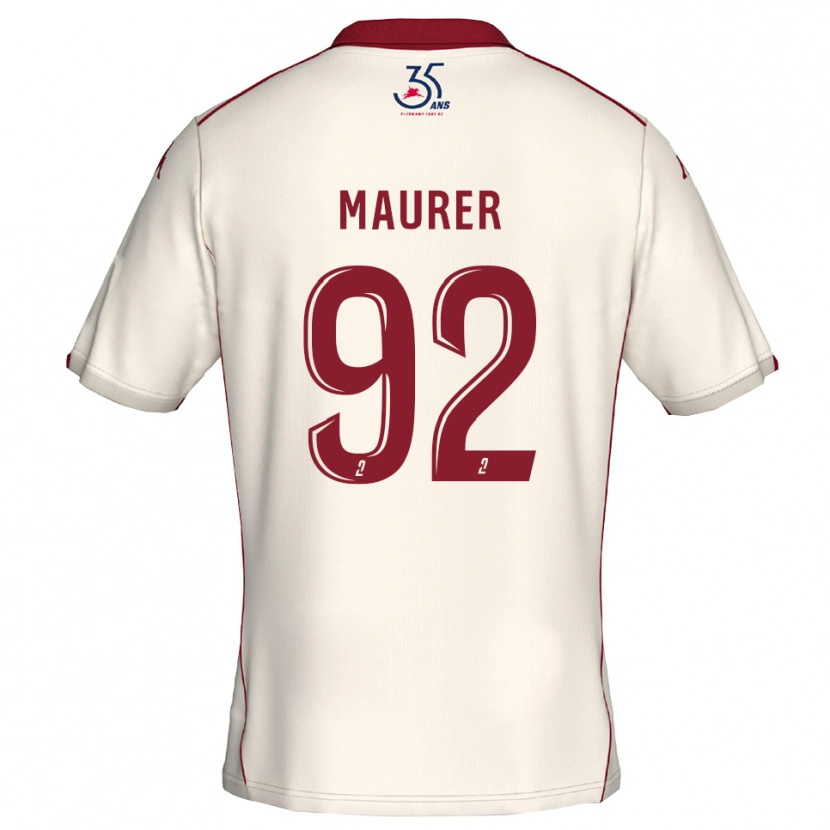 Danxen Hombre Camiseta Aïman Maurer #92 Blanco Borgoña 2ª Equipación 2025/26 La Camisa