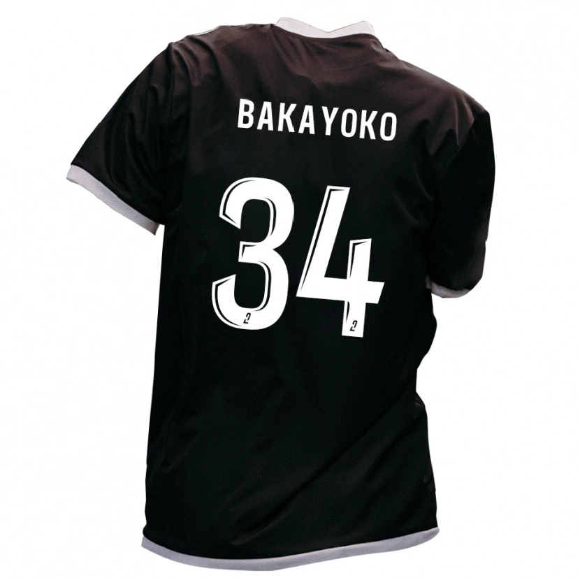 Danxen Hombre Camiseta Siaka Bakayoko #34 Negro Oro 2ª Equipación 2025/26 La Camisa