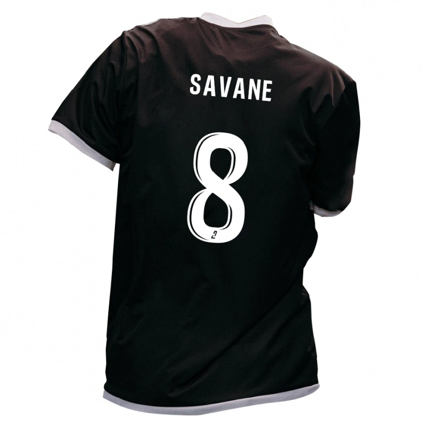 Danxen Hombre Camiseta Mouhamadou Savane #8 Negro Oro 2ª Equipación 2025/26 La Camisa