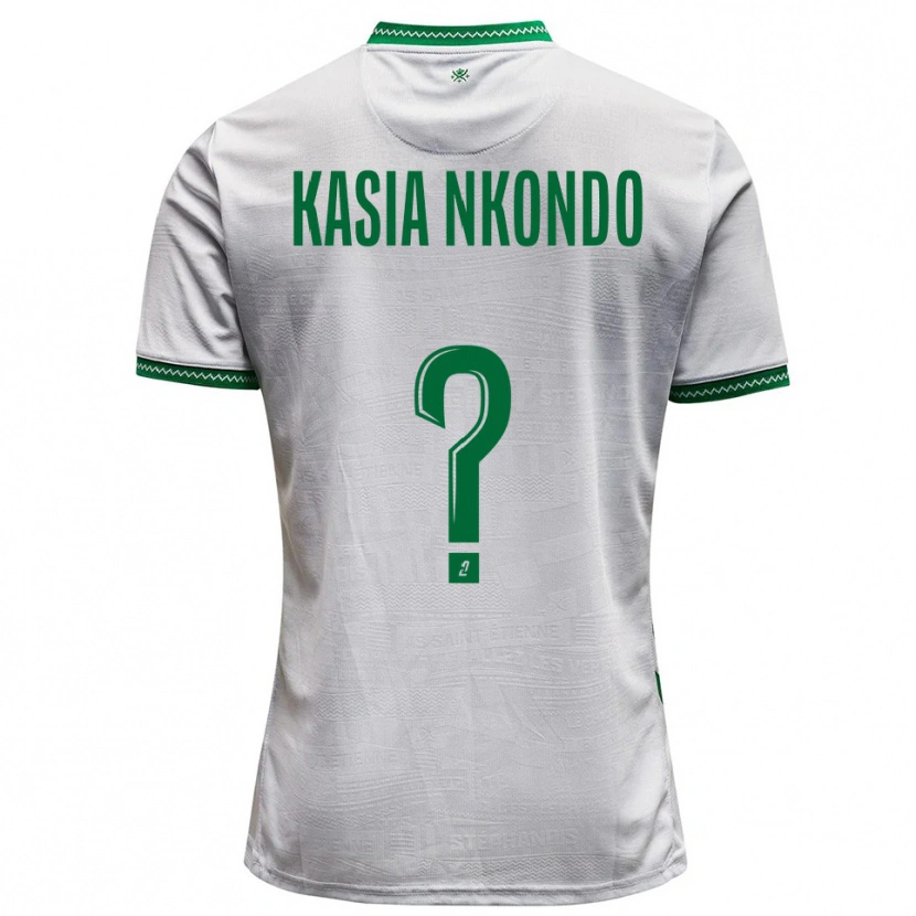 Danxen Hombre Camiseta Nathan Kasia Nkondo #0 Blanco Verde 2ª Equipación 2025/26 La Camisa