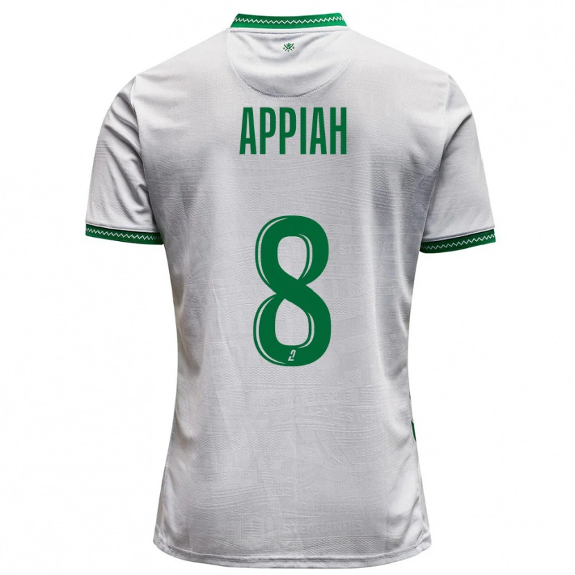 Danxen Hombre Camiseta Dennis Appiah #8 Blanco Verde 2ª Equipación 2025/26 La Camisa