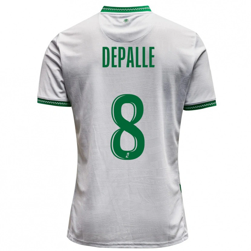 Danxen Hombre Camiseta Valentin Depalle #8 Blanco Verde 2ª Equipación 2025/26 La Camisa