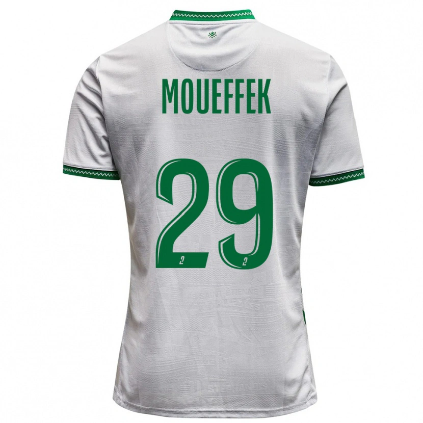 Danxen Hombre Camiseta Aïmen Moueffek #29 Blanco Verde 2ª Equipación 2025/26 La Camisa