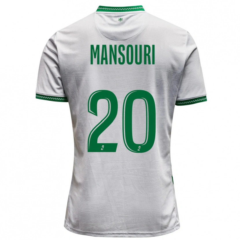 Danxen Hombre Camiseta Ilyes Mansouri #20 Blanco Verde 2ª Equipación 2025/26 La Camisa
