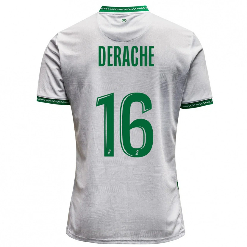 Danxen Hombre Camiseta Joseph Derache #16 Blanco Verde 2ª Equipación 2025/26 La Camisa