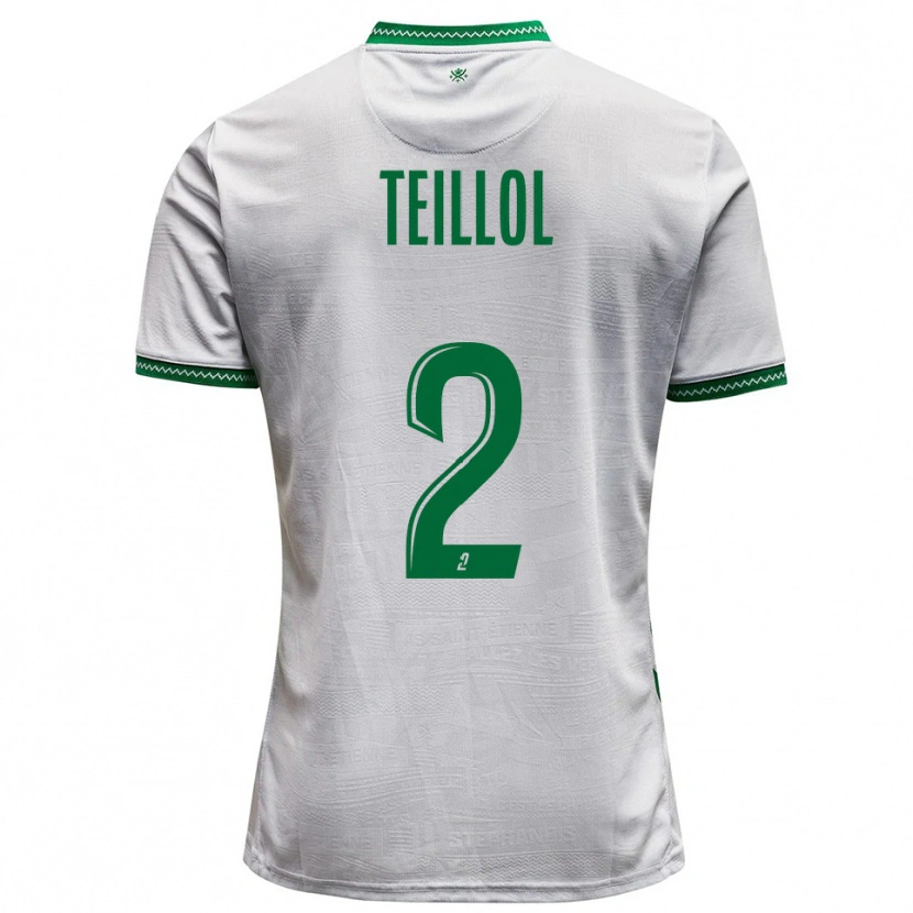 Danxen Hombre Camiseta Tom Teillol #2 Blanco Verde 2ª Equipación 2025/26 La Camisa