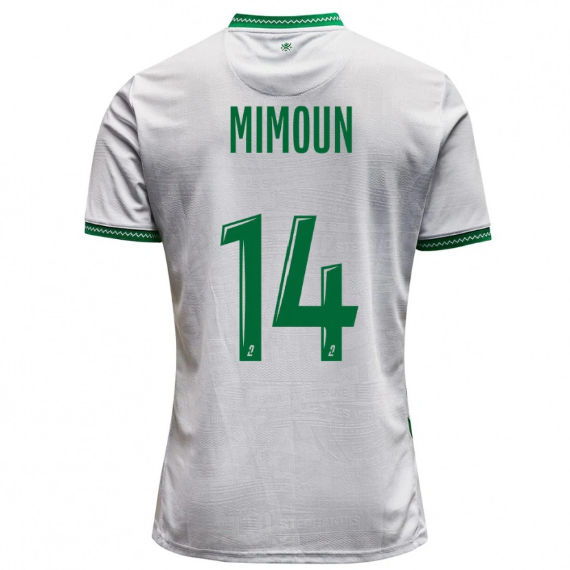 Danxen Hombre Camiseta Yanis Mimoun #14 Blanco Verde 2ª Equipación 2025/26 La Camisa
