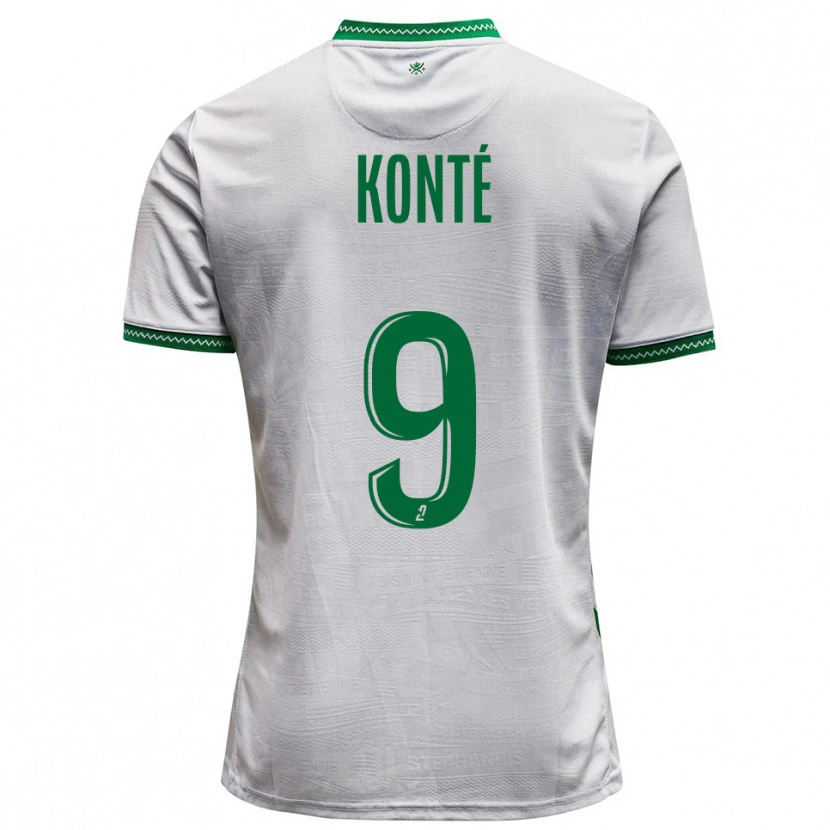 Danxen Hombre Camiseta Mamadou Konté #9 Blanco Verde 2ª Equipación 2025/26 La Camisa