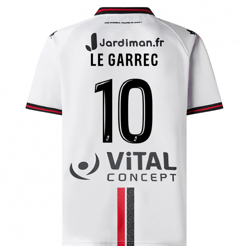 Danxen Hombre Camiseta Léa Le Garrec #10 Blanco Rojo 2ª Equipación 2025/26 La Camisa