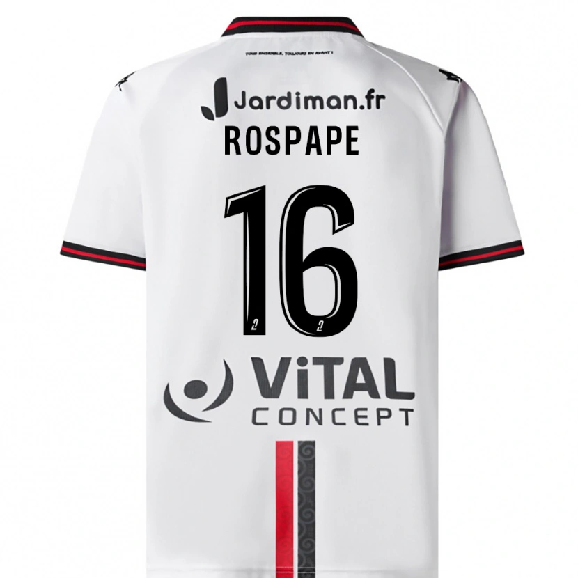 Danxen Hombre Camiseta Milo Rospape #16 Blanco Rojo 2ª Equipación 2025/26 La Camisa