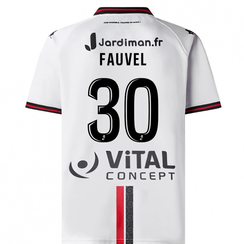 Danxen Hombre Camiseta Agathe Fauvel #30 Blanco Rojo 2ª Equipación 2025/26 La Camisa