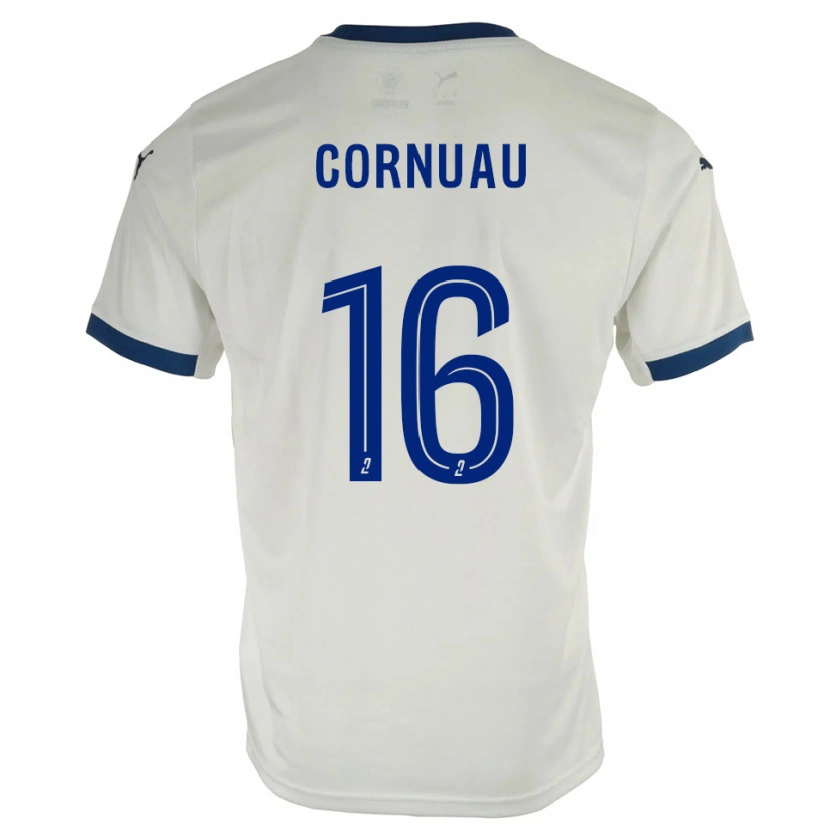Danxen Hombre Camiseta Nino Cornuau #16 Blanco Azul 2ª Equipación 2025/26 La Camisa