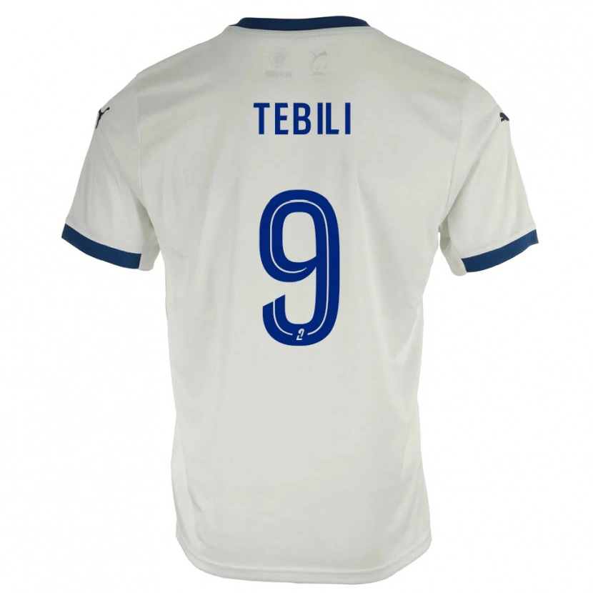 Danxen Hombre Camiseta David Tebili #9 Blanco Azul 2ª Equipación 2025/26 La Camisa