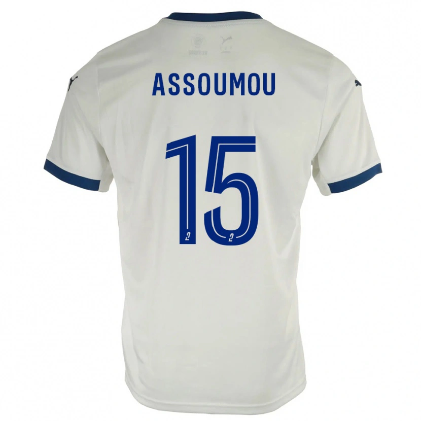 Danxen Hombre Camiseta Jaurès Assoumou #15 Blanco Azul 2ª Equipación 2025/26 La Camisa
