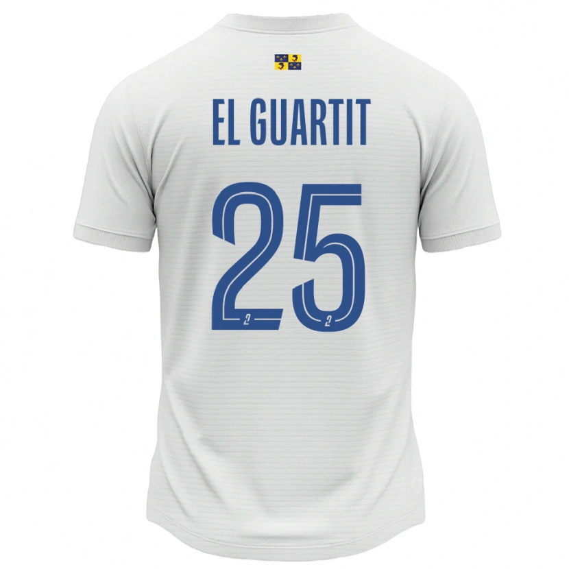 Danxen Hombre Camiseta Yassine El Guartit #25 Blanco Azul 2ª Equipación 2025/26 La Camisa